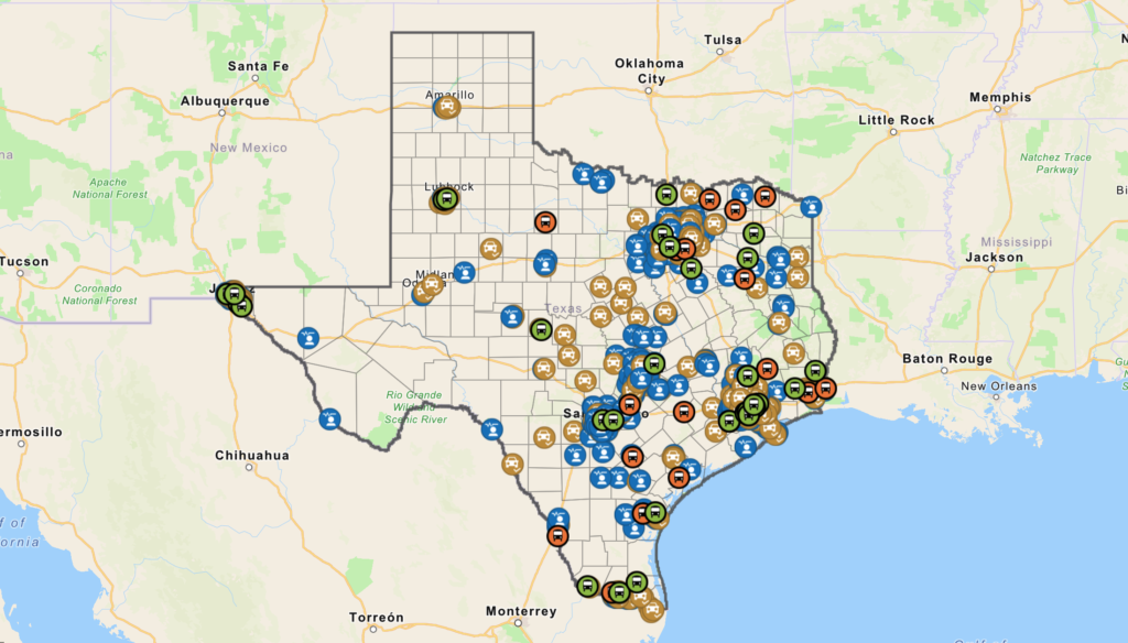 Texas COVID Testing Site Map